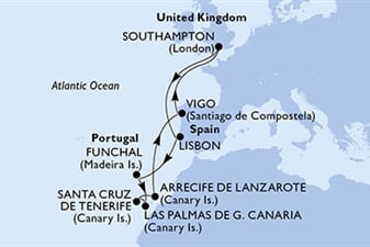 MSC Virtuosa - Velká Británie, Portugalsko, Španělsko (ze Southamptonu)