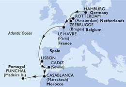 MSC Virtuosa - Německo, Belgie, Nizozemí, Francie, Portugalsko, ... (Hamburk)