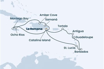 Costa Pacifica - Dominikán.rep., Nizozemské Antily, Panenské o. (britské), Jamajka (z La Romana)