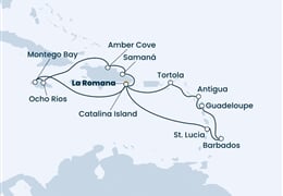 Costa Pacifica - Dominikán.rep., Jamajka, Nizozemské Antily, Panenské o. (britské) (z La Romana)