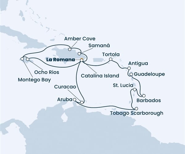 Costa Pacifica - Dominikán.rep., Nizozemské Antily, Trinidad a Tobago, Panenské o. (britské), Jamajka (z La Romana)