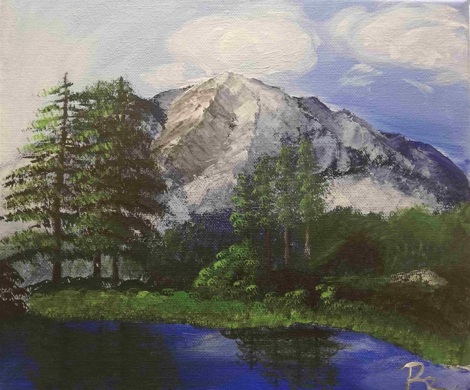 Renata Richenza Reichelová: Horské jezírko, 50 × 70 cm