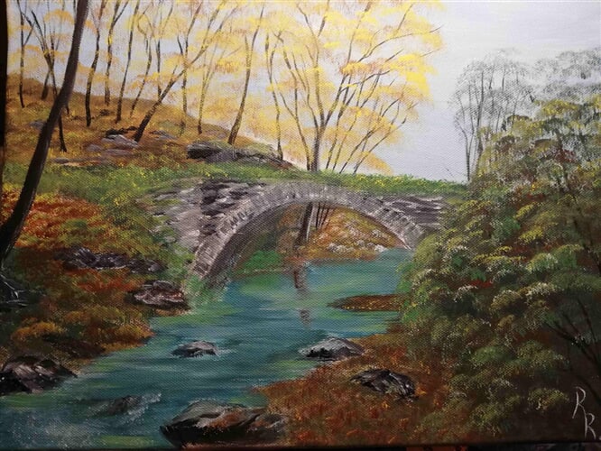 Přes řeku   podzim