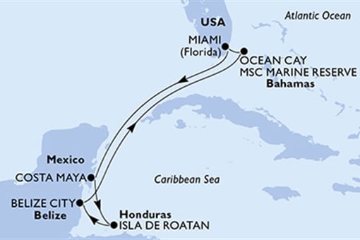 MSC Divina - USA, Mexiko, Honduras, Belize, Bahamy (z Miami)