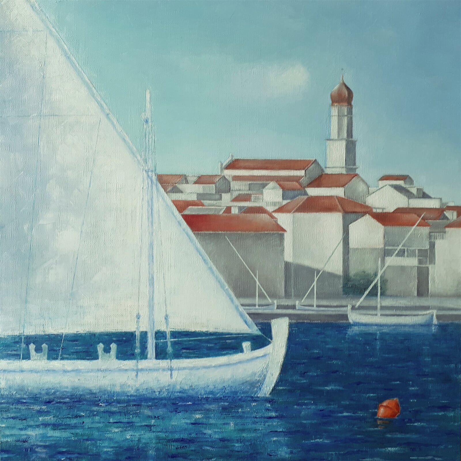 Jiří Koptík : Gajety v Betině, ostrov Murter, Chorvatsko, 40 × 40 cm