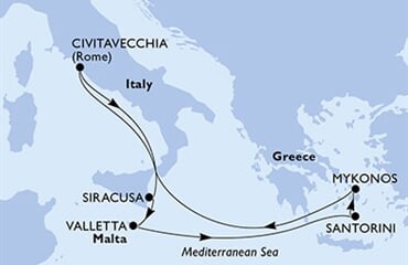 MSC Divina - Itálie, Malta, Řecko