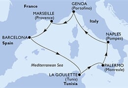MSC Grandiosa - Itálie, Francie, Španělsko, Tunisko (Neapol)