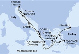 MSC Splendida - Itálie, Řecko, Turecko, Chorvatsko (z Terstu)