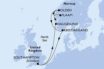 MSC Virtuosa - Velká Británie, Norsko (ze Southamptonu)