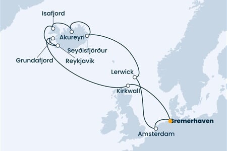 Costa Favolosa - Německo, Nizozemí, Velká Británie, Island (Bremerhaven)