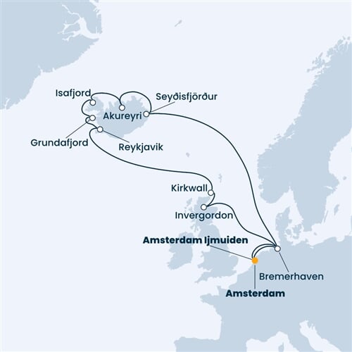 Trasa plavby CFA-AMS14034