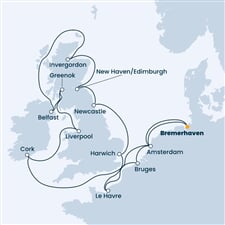Costa Favolosa - Německo, Nizozemí, Irsko, Velká Británie, Francie, ... (Bremerhaven)