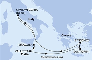 MSC Divina - Itálie, Malta, Řecko (z Civitavecchie)