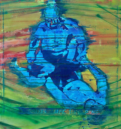 mma serie (j.d. procházka x d. reyes)   akryl, olej, spray, plátno, 140 x 150 cm, 2022