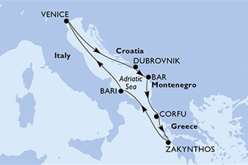 MSC Lirica - Itálie, Chorvatsko, Řecko (Bari)
