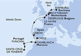 MSC Virtuosa - Německo, Belgie, Nizozemí, Francie, Portugalsko, ... (Hamburk)
