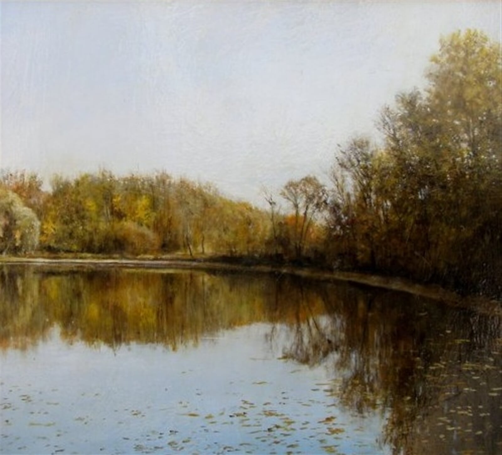 Richard Tribula: Rybník na Pohansku, 45 × 50 cm