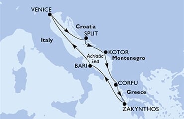 MSC Lirica - Itálie, Chorvatsko, Řecko (Bari)