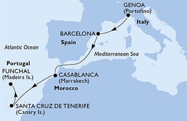MSC Divina - Itálie, Španělsko, Maroko, Portugalsko (z Janova)
