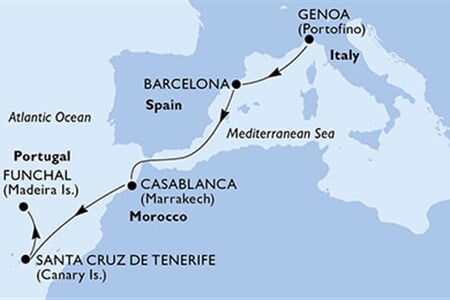 MSC Divina - Itálie, Španělsko, Maroko, Portugalsko (z Janova)