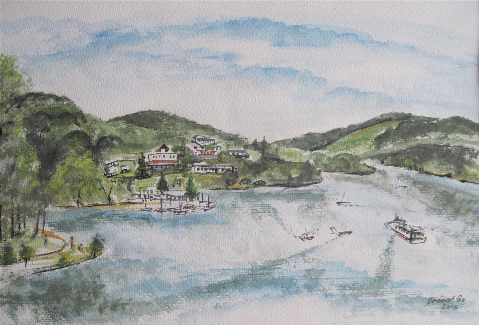 Svatopluk Drápal: Brno přehrada, 40 × 50 cm