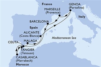 MSC Sinfonia - Itálie, Francie, Španělsko, Maroko (z Janova)
