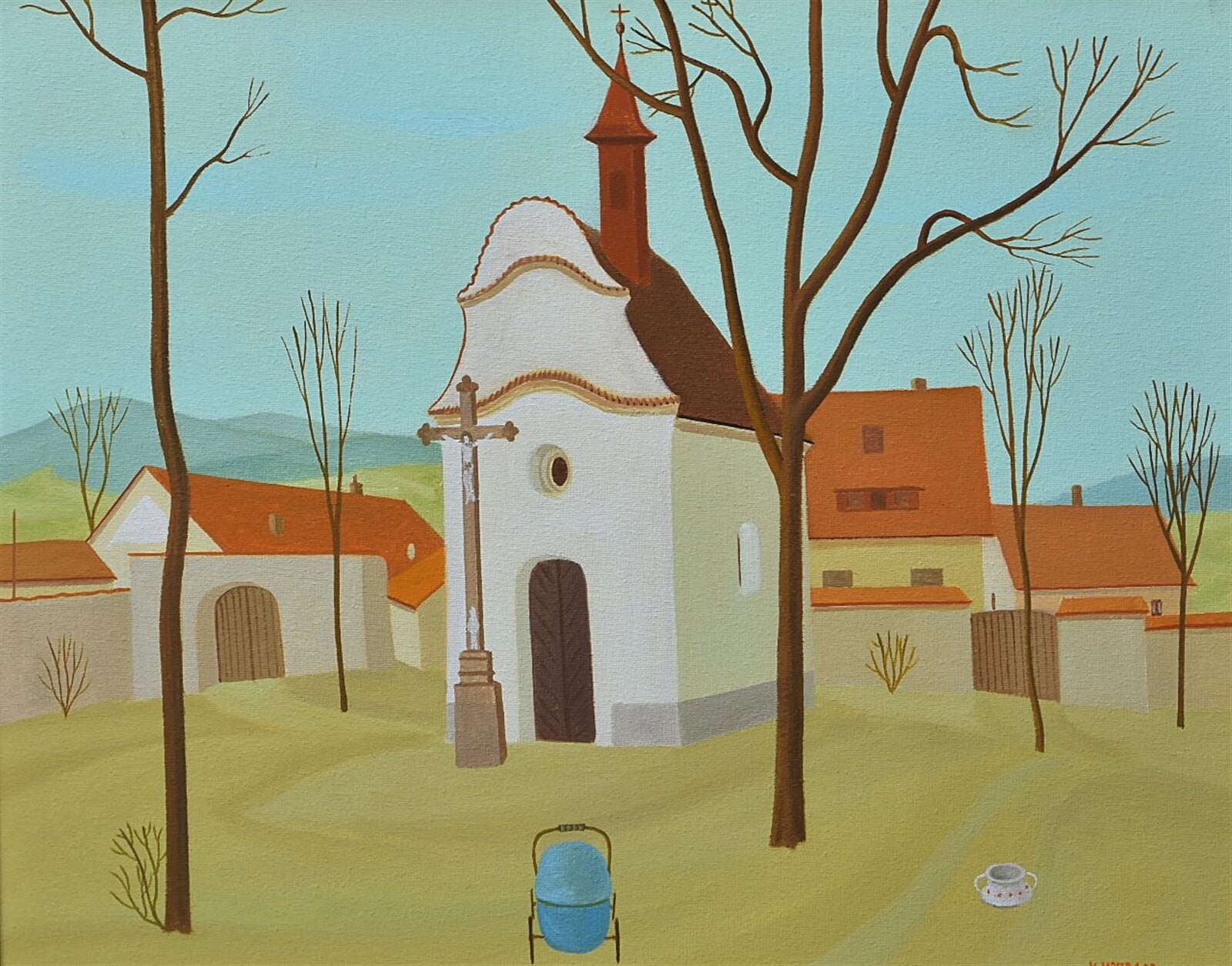 Valentin Horba: Třešovice, 40 × 50 cm