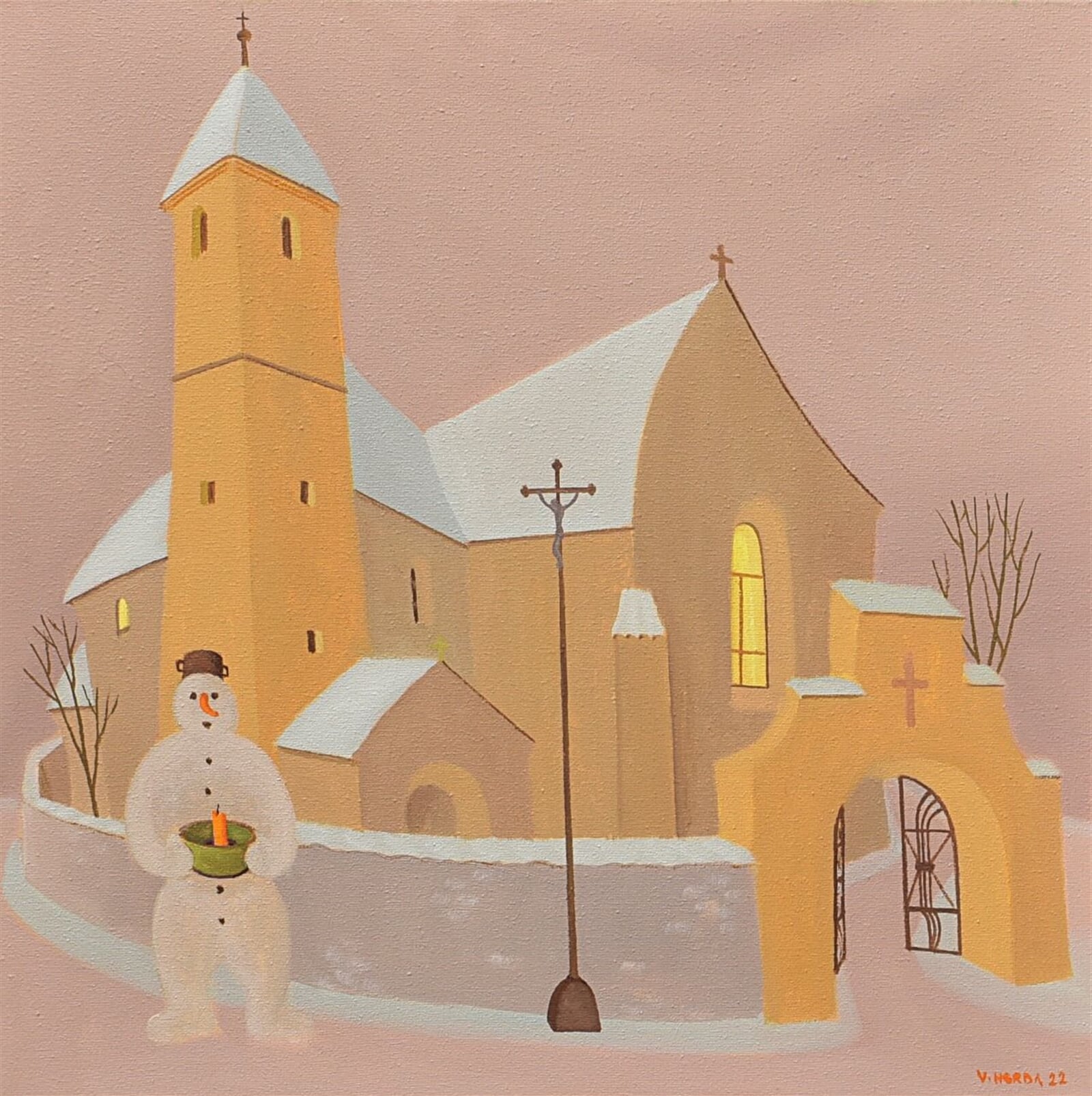 Valentin Horba: Zima na Blanici, 40 × 40 cm