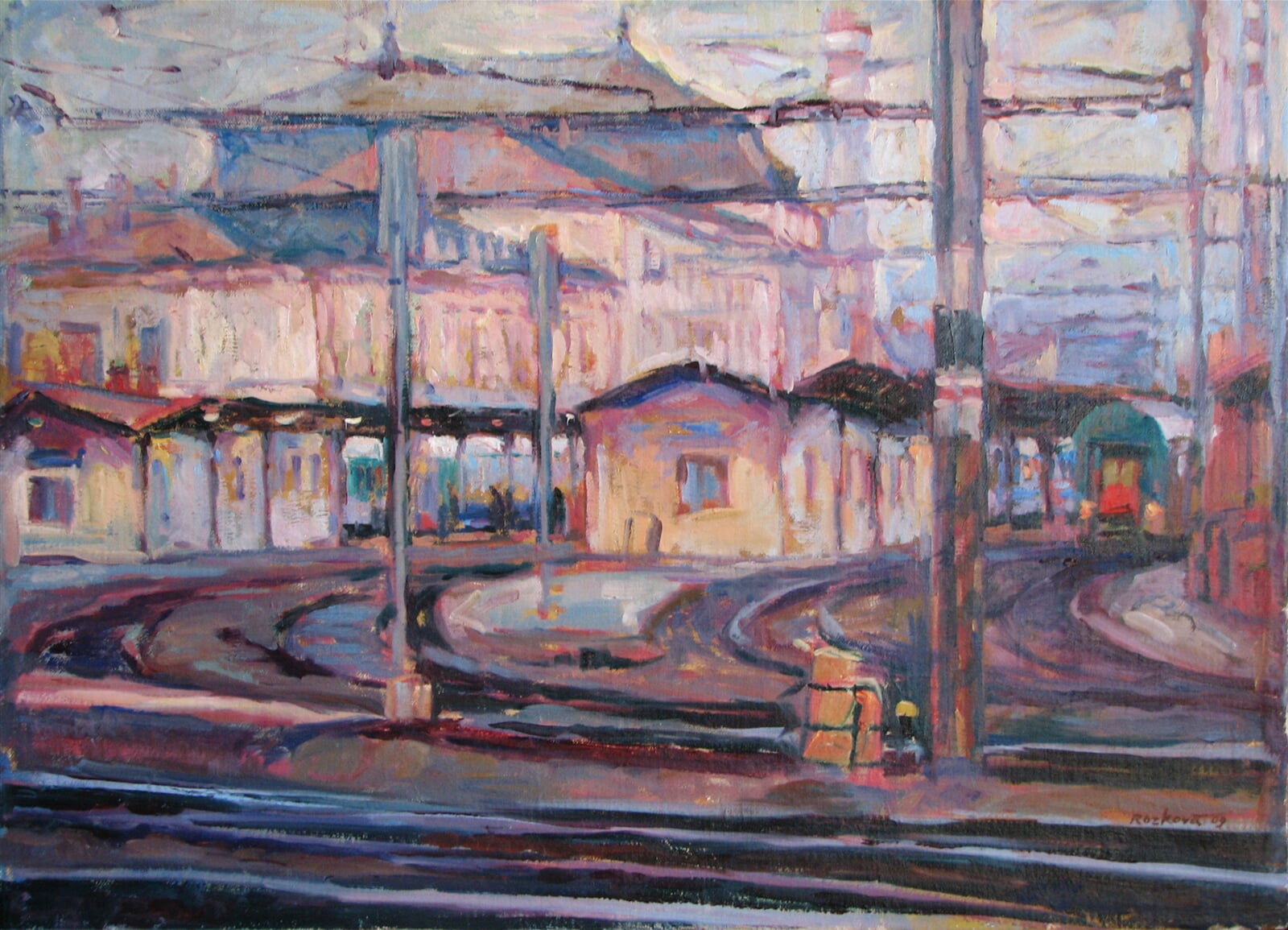 Jana Rozková: Brno hlavní nádraží, 50 × 70 cm