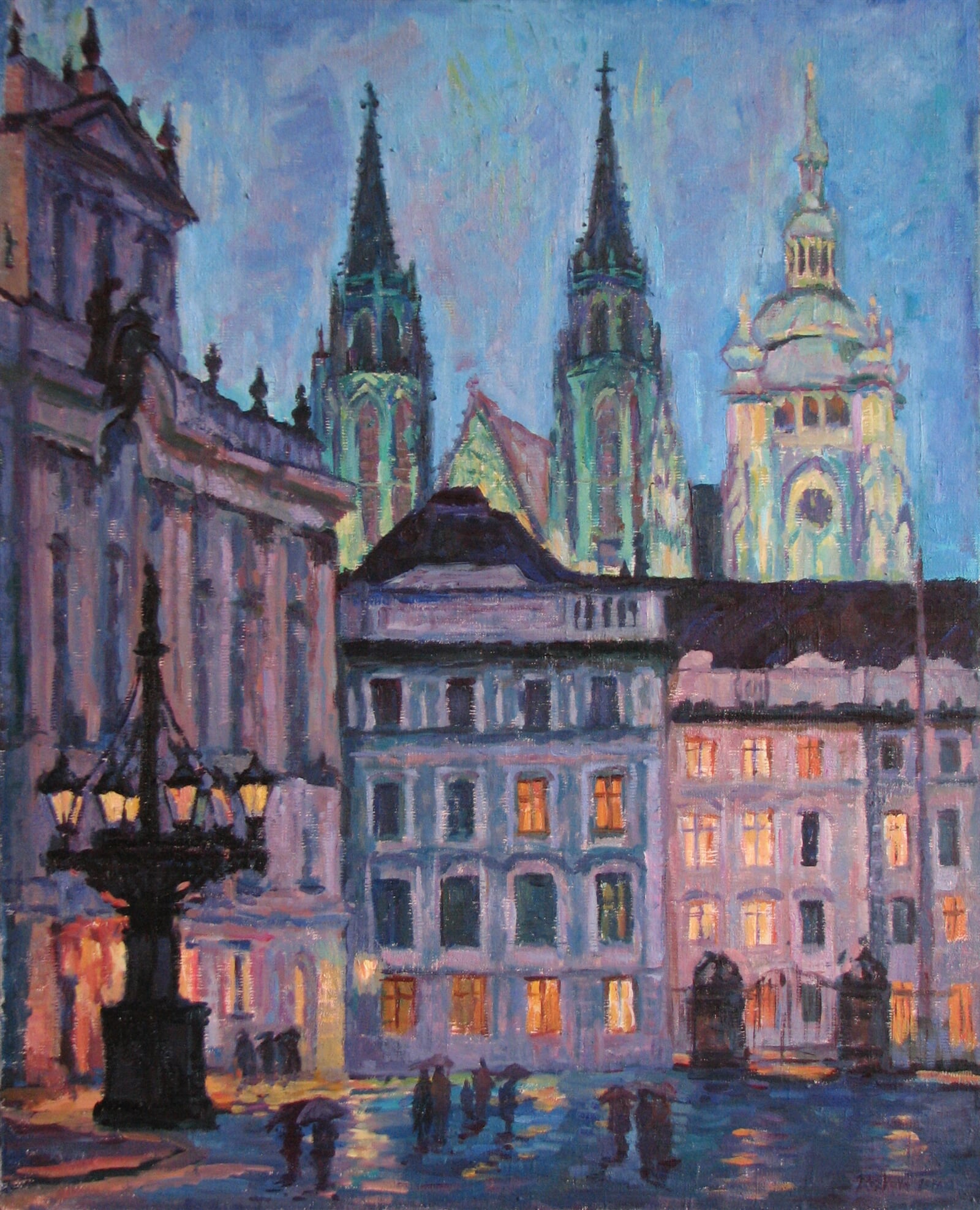 Jana Rozková: Hradčany v Praze, 80 × 65 cm