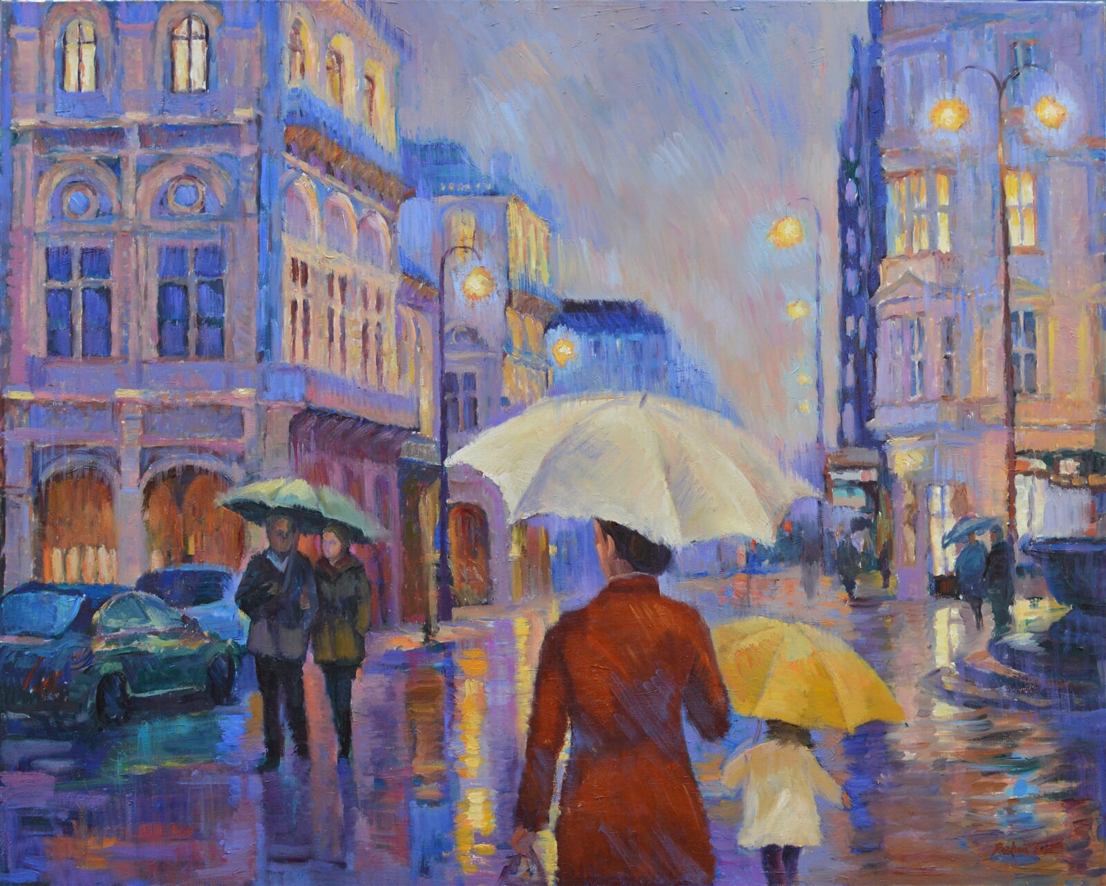 Jana Rozková: Motiv z Vídně, u opery, 80 × 100 cm