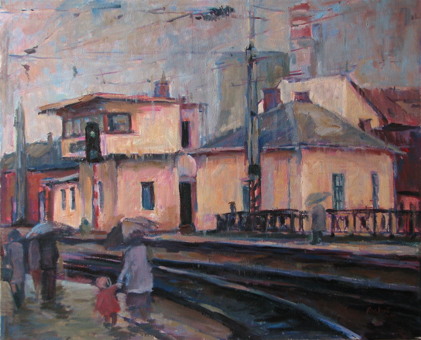 Jana Rozková: V blízkosti hlavního nádraží v Brně, 70 × 57 cm