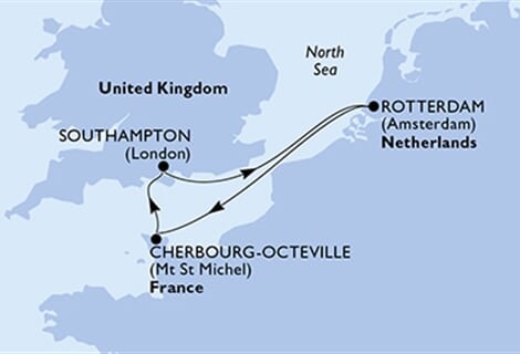 MSC Virtuosa - Velká Británie, Nizozemí, Francie (ze Southamptonu)