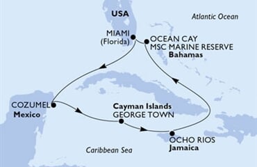 MSC Divina - USA, Mexiko, Kajmanské o., Jamajka, Bahamy (z Miami)
