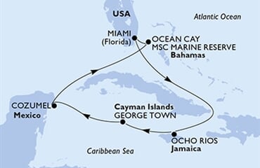 MSC Divina - USA, Jamajka, Kajmanské o., Mexiko, Bahamy (z Miami)
