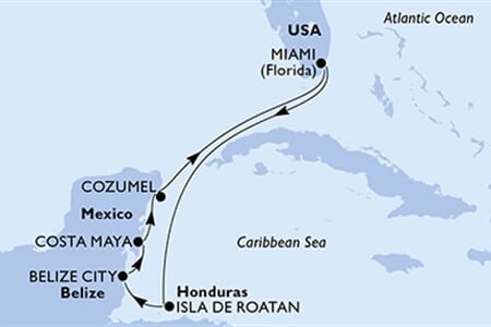 MSC Divina - USA, Honduras, Belize, Mexiko (z Miami)
