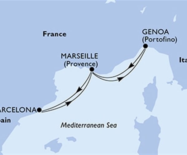 MSC Grandiosa - Španělsko, Francie, Itálie (z Barcelony)