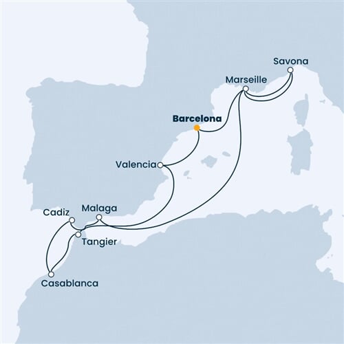 Trasa plavby CFA-BCN11A01