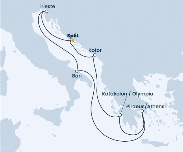 Costa Deliziosa - Chorvatsko, Černá Hora, Řecko, Itálie (Split)