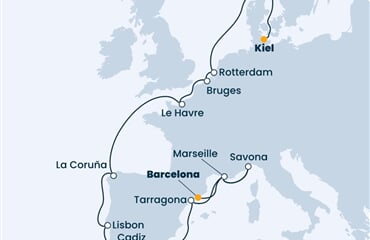 Costa Firenze - Španělsko, Francie, Itálie, Portugalsko, Belgie, ... (z Barcelony)