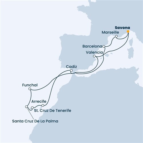Trasa plavby CFI-SVN14A08