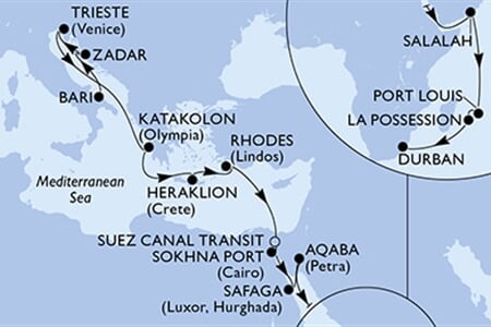 MSC Splendida - Itálie, Chorvatsko, Řecko, Egypt, Jordánsko, ... (Bari)
