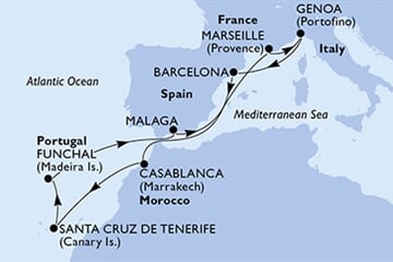 MSC Divina - Španělsko, Maroko, Portugalsko, Francie, Itálie (z Barcelony)