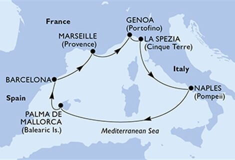 MSC Fantasia - Itálie, Španělsko, Francie (La Spezia)