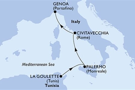 MSC Grandiosa - Tunisko, Itálie (La Goulette)
