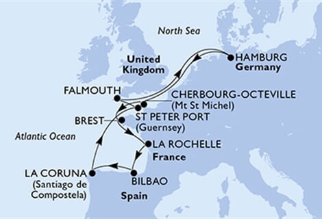 MSC Preziosa - Německo, Francie, Španělsko, Velká Británie (Hamburk)
