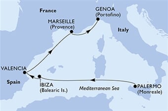 MSC Seashore - Itálie, Španělsko, Francie (Palermo)