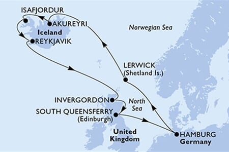 MSC Preziosa - Německo, Velká Británie, Island (Hamburk)