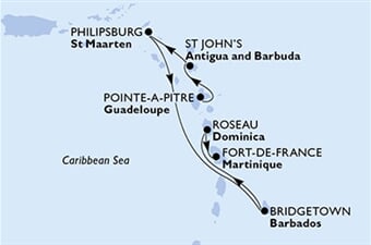 MSC Seaside - Guadeloupe, Antigua a Barbuda, Nizozemské Antily, Barbados, Dominika, ... (Pointe-a-Pitre)