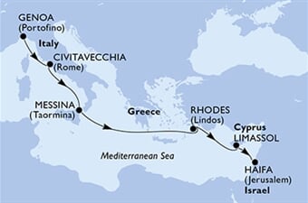 MSC Sinfonia - Itálie, Řecko, Kypr, Izrael (z Janova)